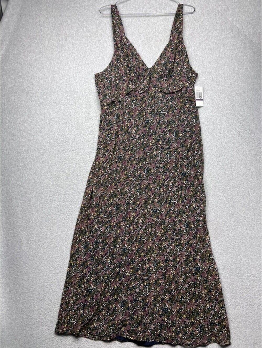 Jessica Simpson Floral Maxi Dress XXL Plus Size V-Neck Ruffle Chiffon Flowy
